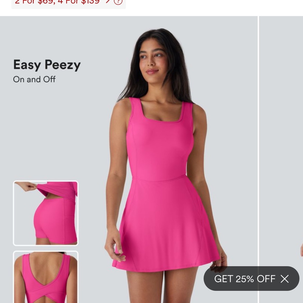 BNWT Halara Easy Peezy Shorts Dress in Fuscia Fedora Size L